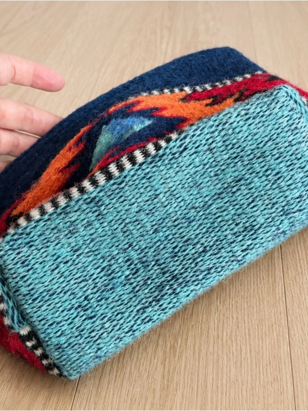 MZ Oaxaca Mexico Fair Trade Handwoven Textile Zip Pouch Boho Aztec Tribal Native